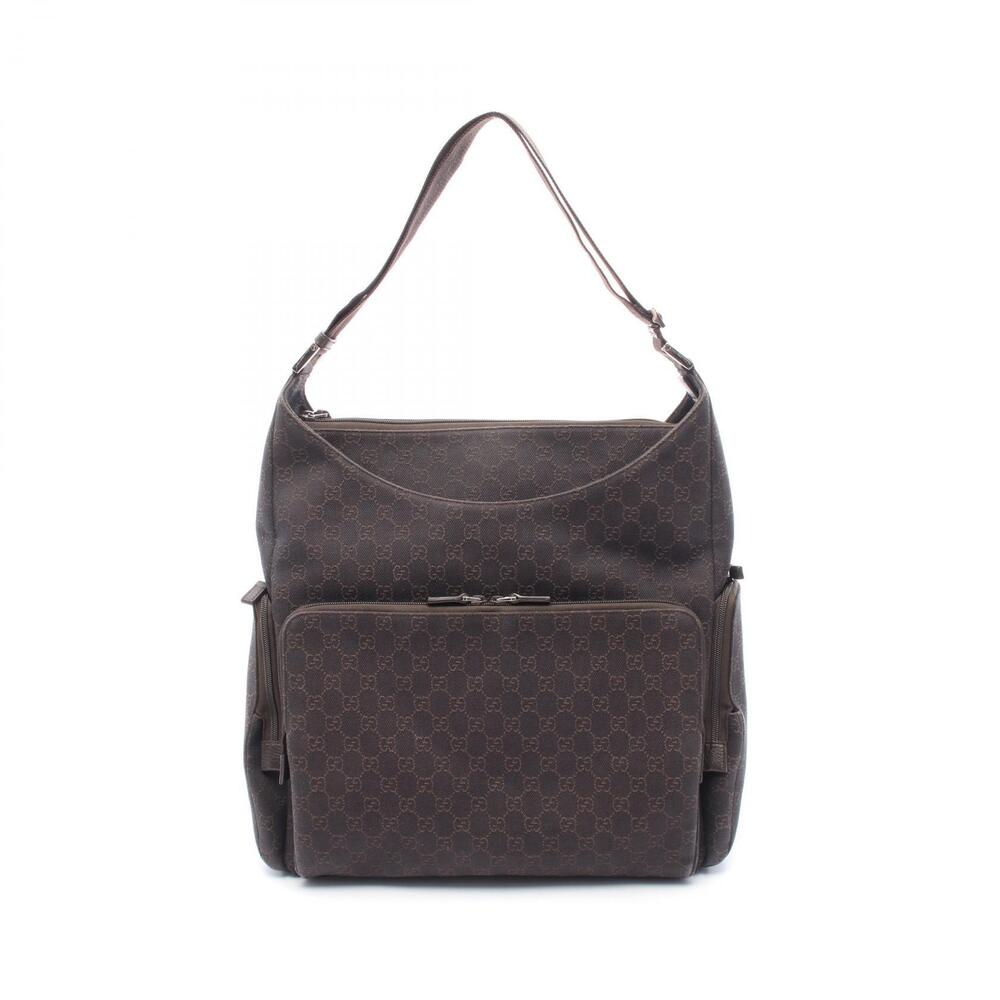 Gucci brown bag leather shoulder pattern GG - Picture 2 of 5